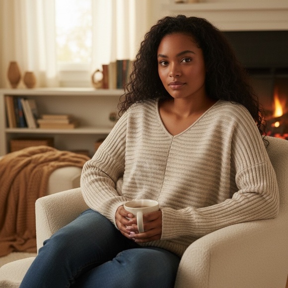 Sincerly Jules Sweaters - Thick & Cozy V-Neck Sweater